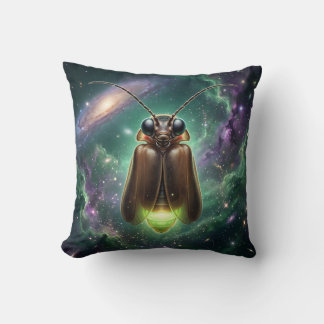 Cosmic Firefly Galaxy Throw Pillow