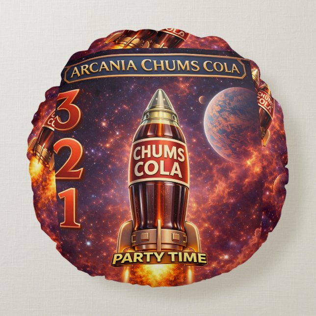 Cosmic fizz, Arcadia chum: round Cushion (Front)