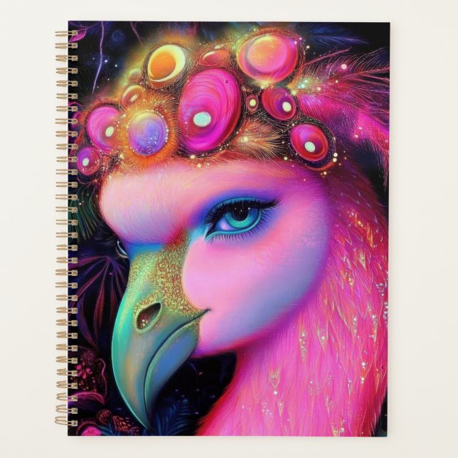 Cosmic Flamingo Queen Planner (Front)