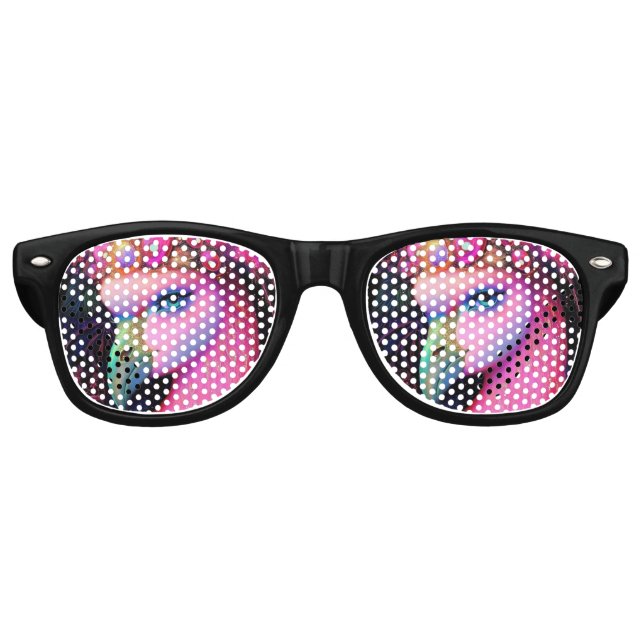 Cosmic Flamingo Queen Retro Sunglasses (Front)