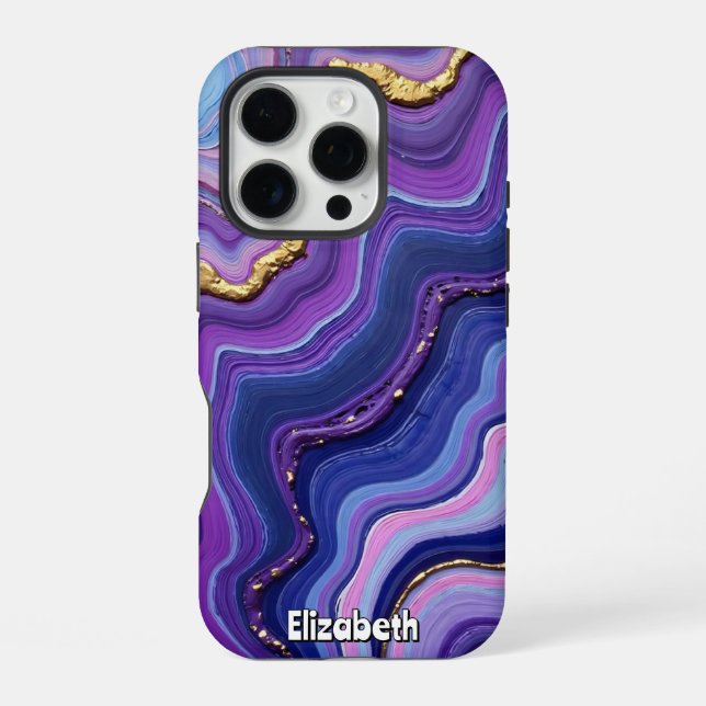 Cosmic Flow Abstract Art iPhone Case (Back)