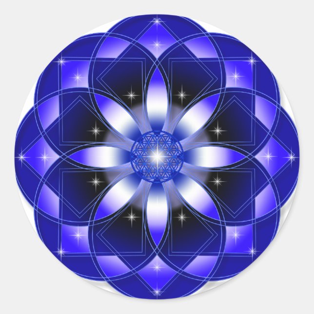 Cosmic Flower Classic Round Sticker (Front)