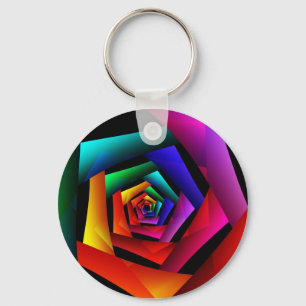 Cosmic Flower Cute Cool Modern Abstract Art Key Ring
