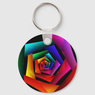 Cosmic Flower Cute Cool Modern Abstract Art Key Ring