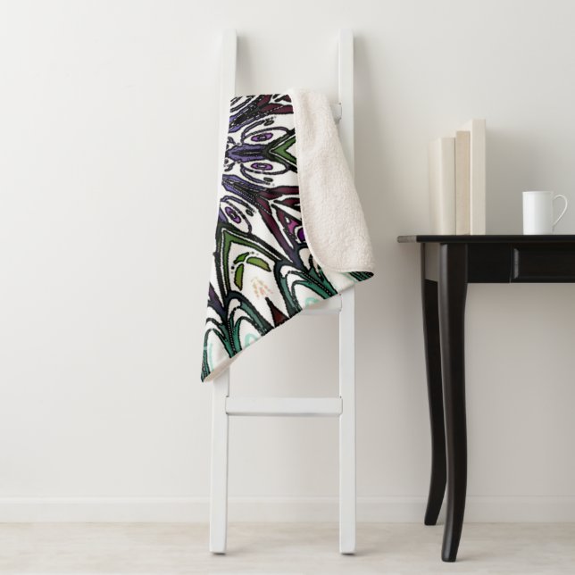 Cosmic Flower Dream Sherpa Blanket (In Situ)