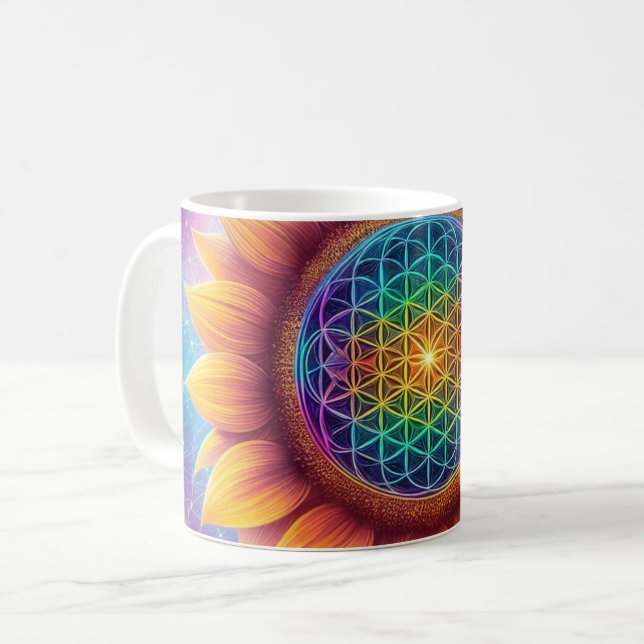 Cosmic flower of life coffee mug (Front Left)
