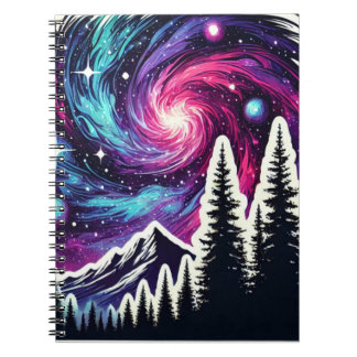 Cosmic Forest: Galaxy Meets Nature Notebook