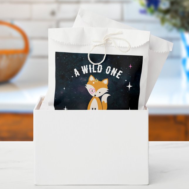 Cosmic Fox Wild One Pink Girl Baby Shower Favour Bags (Creator Uploaded)