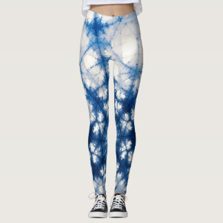Cosmic Fractal Energy Art | Blue Geometric Abstrac Leggings