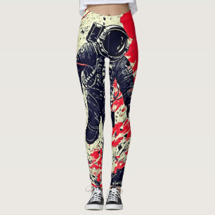 Cosmic Fragmentation: Astronaut Lost in Space Leggings