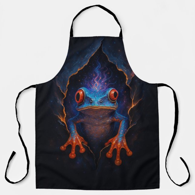 Cosmic Frog – Unique Kitchen Apron (Front)