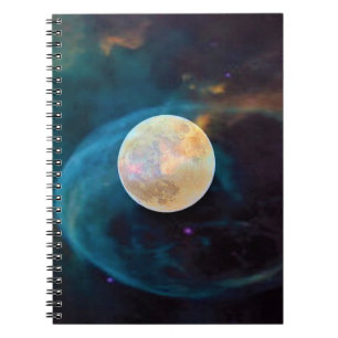 Cosmic Full Moon Spiral Notebook