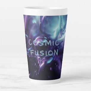 Cosmic Fusion Celestial Abstract Purple Galaxy .. Latte Mug