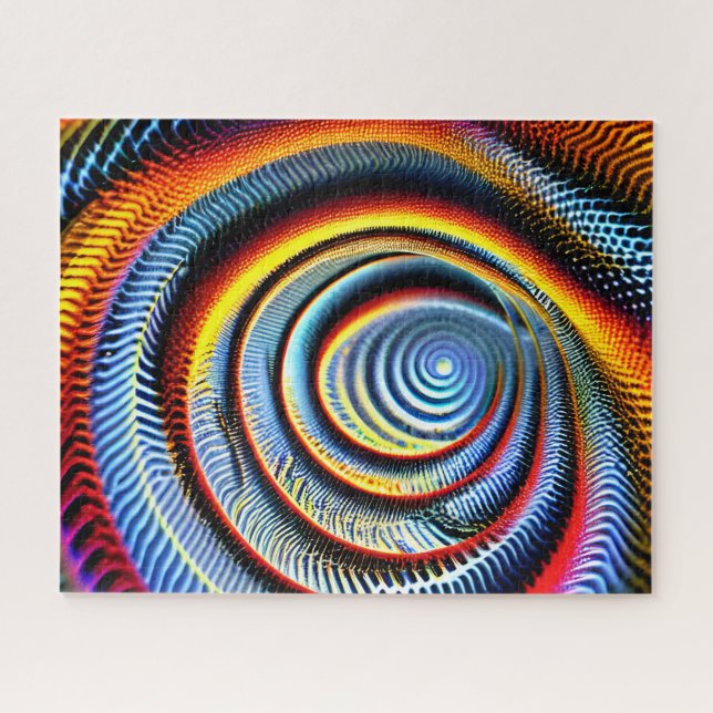 Cosmic galactic indigo swirl hypnosis fun trance jigsaw puzzle (Horizontal)