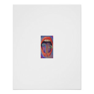 Cosmic Galaxy Inside Open Mouth Poster