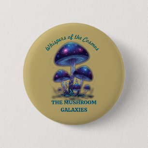 Cosmic Galaxy Mushrooms • Whimsical Fantasy Fungi  6 Cm Round Badge