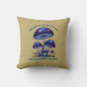 Cosmic Galaxy Mushrooms • Whimsical Fantasy Fungi  Cushion