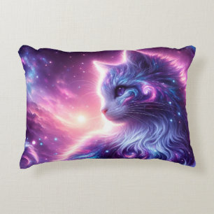 Cosmic Galaxy Mystical Feline Celestial Decorative Cushion
