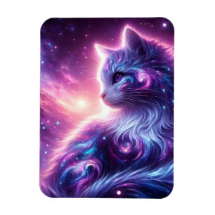 Cosmic Galaxy Mystical Feline Celestial Magnet