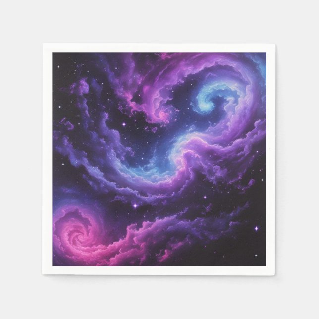 Cosmic Galaxy Nebula Abstract Space Art Design Napkin (Front)