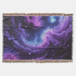 Cosmic Galaxy Nebula Abstract Space Art Throw Blanket