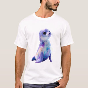 Cosmic Galaxy Nebula Glitter Seal Art Men T-Shirt