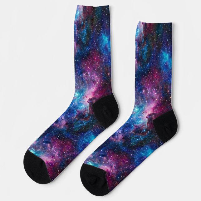Cosmic Galaxy Nebula Pattern Socks (Left)