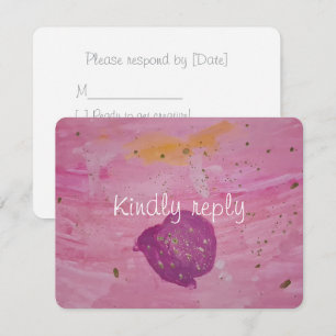 Cosmic Galaxy Pink Watercolor Birthday RSVP  Card