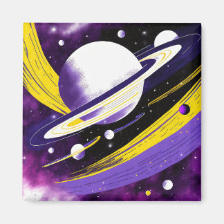Cosmic Galaxy Planet Nonbinary Pride Magnet