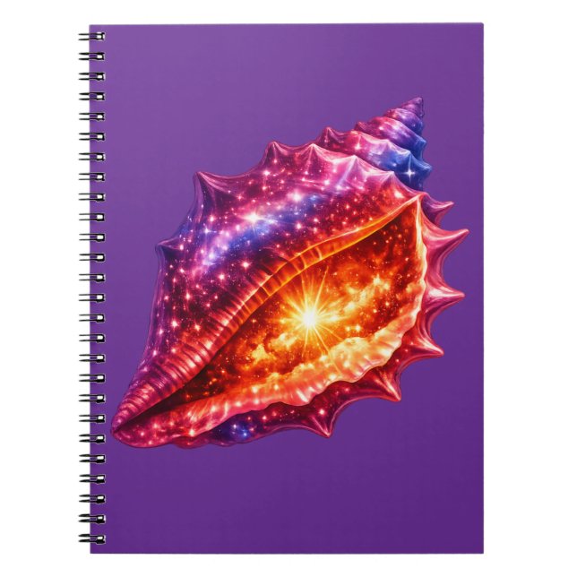 Cosmic Galaxy Shell stars nautical design  Notebook (Front)