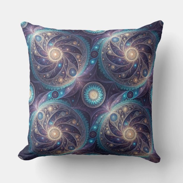 Cosmic Galaxy Spiral Mandala Design Pattern Cushion (Front)