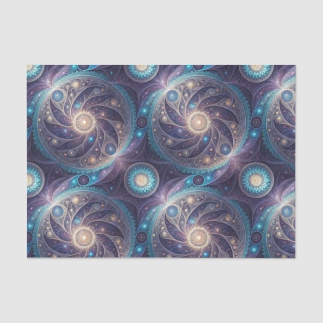 Cosmic Galaxy Spiral Mandala Design Pattern Tissue Paper (Front)