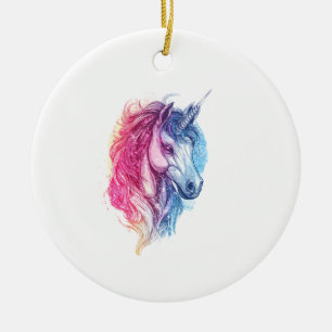 Cosmic Galaxy Unicorn (1) Ceramic Tree Decoration