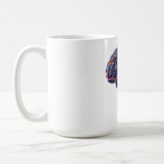 Cosmic Galaxy Universe Brain Astronomy Space Art Coffee Mug (Left)