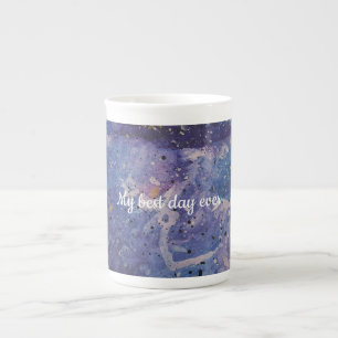 Cosmic Galaxy Watercolor Abstract Personalised Bone China Mug