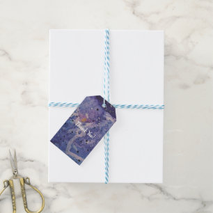 Cosmic Galaxy Watercolor Abstract Thank You Gift Tags