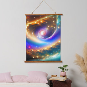 Cosmic Galaxy with Shooting Star Art Print  Hanging Tapestry