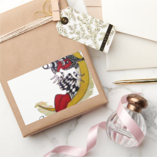 Cosmic Gaze: Elf on the Moon Adventure Rectangular Sticker