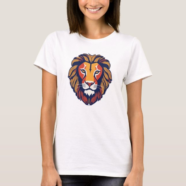 Cosmic Geometric Lion Emblem T-Shirt (Front)
