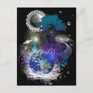 Cosmic geometric peace postcard