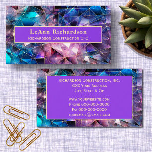 Cosmic Geometric with Gold Lines Business Card