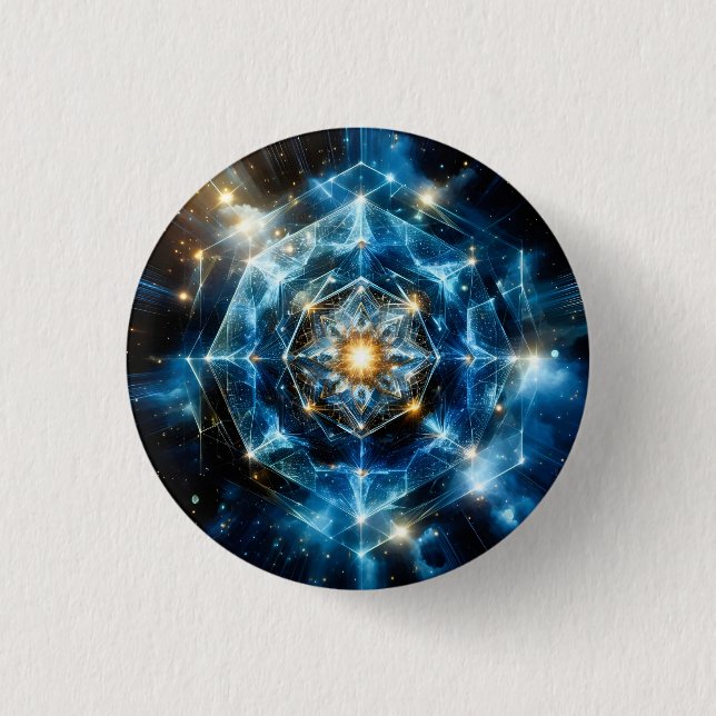 Cosmic Geometry Mandala Star Universe Abstract 3 Cm Round Badge (Front)