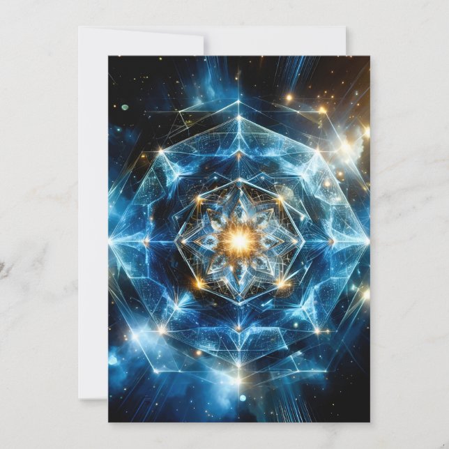 Cosmic Geometry Mandala Star Universe Abstract Announcement (Front)