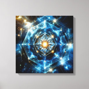 Cosmic Geometry Mandala Star Universe Abstract Canvas Print