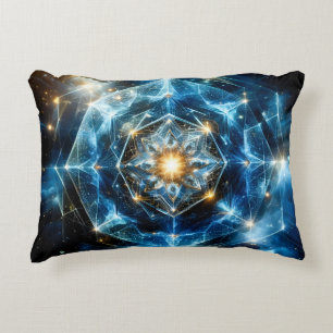Cosmic Geometry Mandala Star Universe Abstract Decorative Cushion