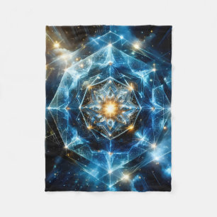Cosmic Geometry Mandala Star Universe Abstract Fleece Blanket