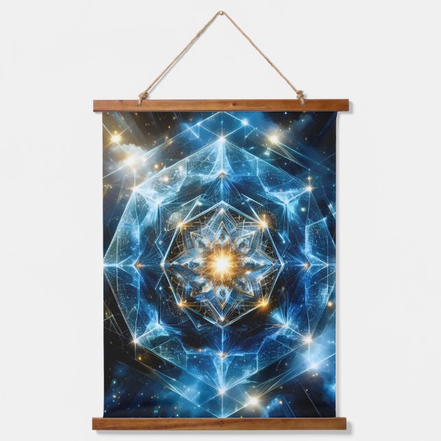Cosmic Geometry Mandala Star Universe Abstract Hanging Tapestry (Front)