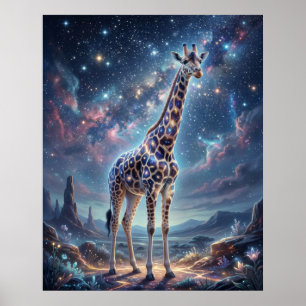 Cosmic Giraffe Star Canopy Poster
