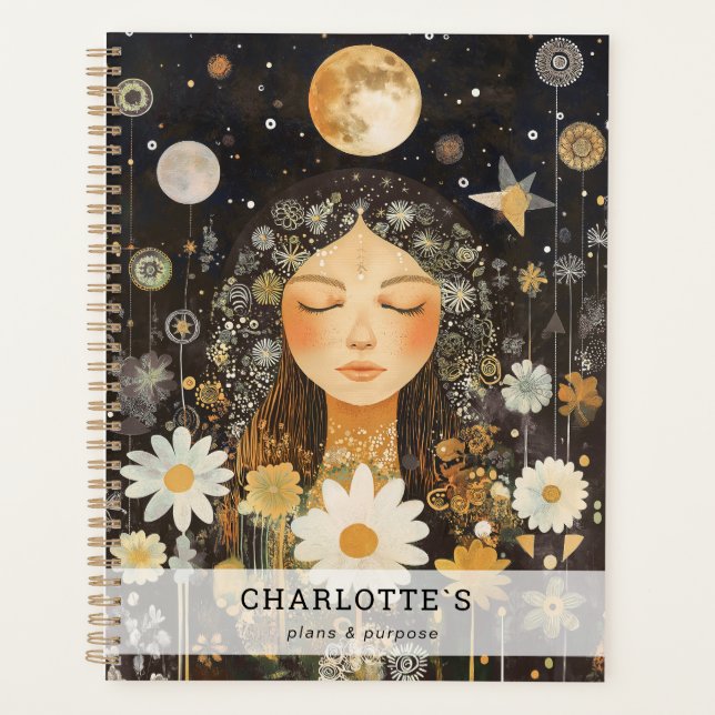 Cosmic Girl Boho Moon Planner (Front)