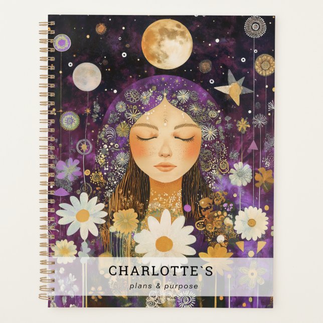 Cosmic Girl Boho Moon Planner (Front)